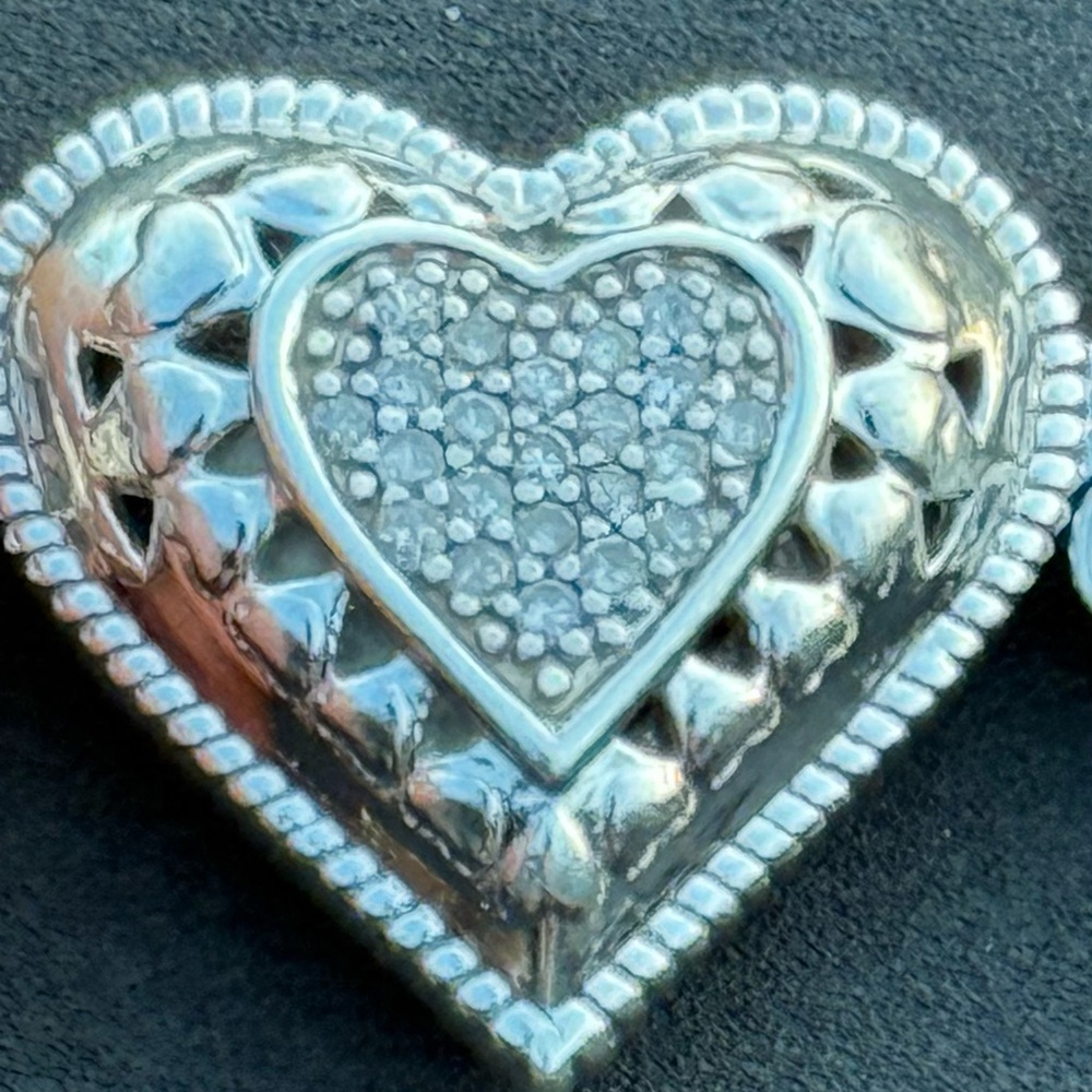 Diamond Silver Heart Bracelet - Picture 3 of 5